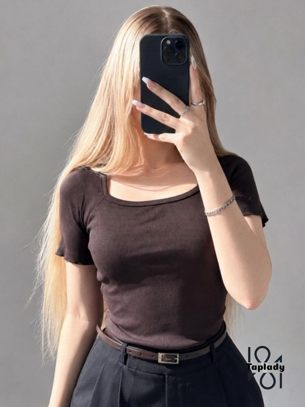 کراپ یقه خشتی رنگ نود